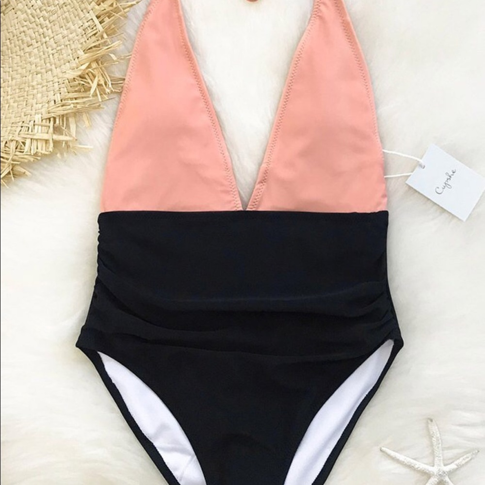 FRAGRANT MEMORY HALTER ONE-PIECE SWIMSUIT